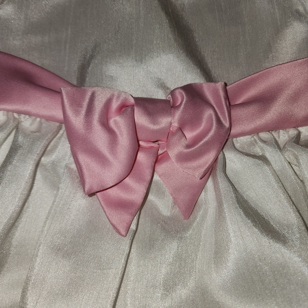 White Dress with Pink Accents - Picture 3 of 6